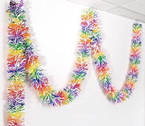 tcdesignerproducts metallic rainbow twist garland – 4 inches x 25 feet long