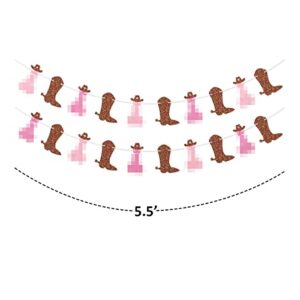 Pink & Brown Boot and Cowboy Hat Garland Nash Bash Banner for Nashville Bachelorette Party Western Cowgirl Last Rodeo Last Hoedown Bachelorette Party Decorations