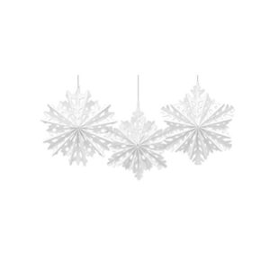 amscan 290956 Snowflake Hanging Paper Fan 3 pcs Christmas Decoration