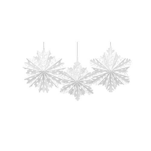 amscan 290956 Snowflake Hanging Paper Fan 3 pcs Christmas Decoration