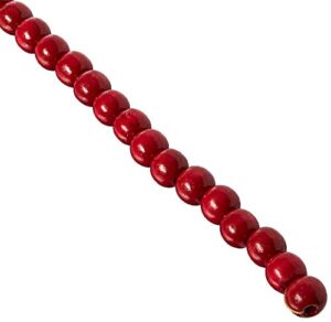 darice 14mm wood bead garland, 9-feet, burgundy