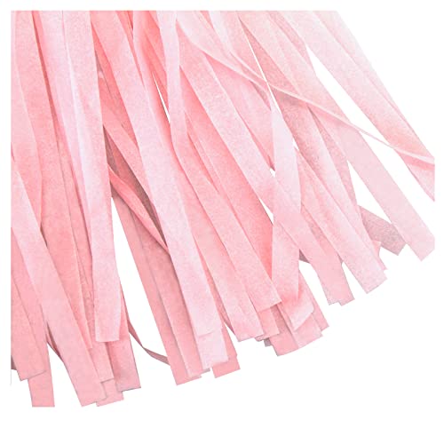 Andiker 15Pcs Tissue Paper Tassels, Shiny Tassel Garlands Banner Table Decor for Birthday Wedding Baby Bridal Shower Party Decorations (Pink)