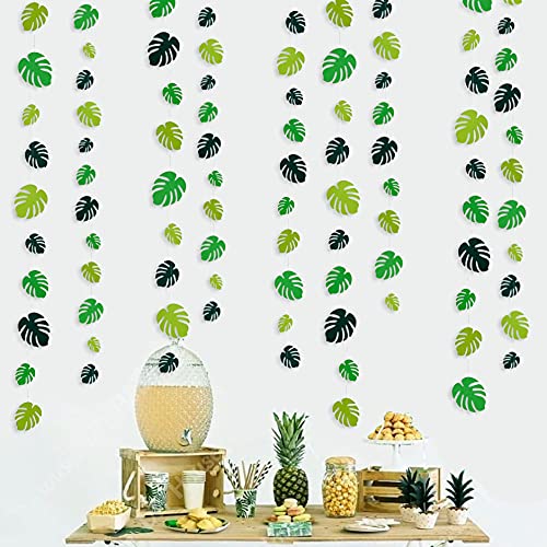 46 Ft Tropical Party Decorations Green Palm Leaves Garland Banner for Summer Hawaiian Luau Wild One Safari Beach Birthday Bachelorette Engagement Wedding Bridal Baby Shower Jungle Leaf Party Supplies