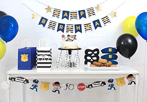 Cops and Robbers - Garland | Cop Party Decoration | Boy Birthday Party | Cops, Robbers, Police Car, Police Badge, Handcuffs, Stop Sign | Kids Party Decor