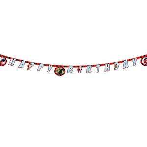 Procos PR91350 Garland Happy Birthday Ladybug, Multi-Coloured, Taglia Unica