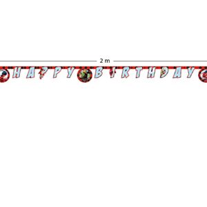 Procos PR91350 Garland Happy Birthday Ladybug, Multi-Coloured, Taglia Unica