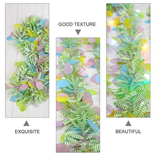 VALICLUD 3PCS Easter Party Tinsel Garland DecorationShiny Hanging Twist Tinsel Ornaments for Easter Birthday New Year Hanging Decorations