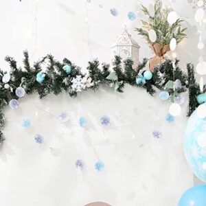 Blue Purple Snowflake Garland for Christmas Decoration Winter Wonderland Frozen Theme Party Hanging Decorations Snow Flake streamer banner backdrop for New Year Wedding Birthday Bridal Baby Shower