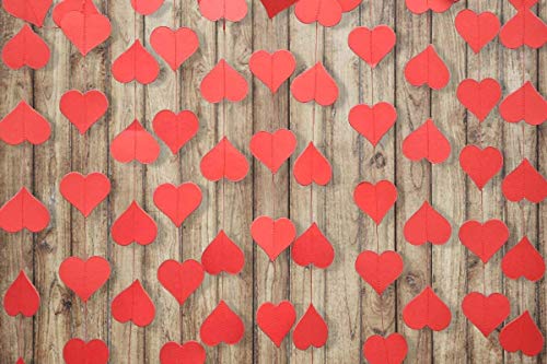 Red heart garland - Heart garland - Valentines day heart garland - Paper garland - Wedding decoration - Bridal shower