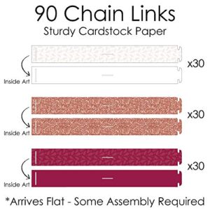 Big Dot of Happiness But First, Wine - 90 Chain Links and 30 Paper Tassels Decoration Kit - Wine Tasting Party Paper Chains Garland - 21 feet