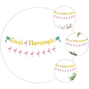 Flamingo Bachelorette Party Decoration Supplies: Glitter Final Flamingle Banner 2pcs Tropical Hawaii Luau Party Photo Prop