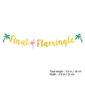 Flamingo Bachelorette Party Decoration Supplies: Glitter Final Flamingle Banner 2pcs Tropical Hawaii Luau Party Photo Prop