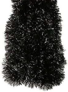 fix find – black tinsel garland (15ft long x 2.25in thick) – elegant hanging metallic holiday tinsel garland