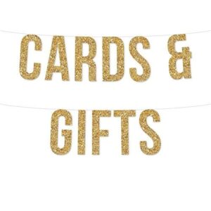 andaz press real glitter paper pennant hanging banner, cards & gifts, gold glitter, includes string, pre-strung, no assembly required, 1-set