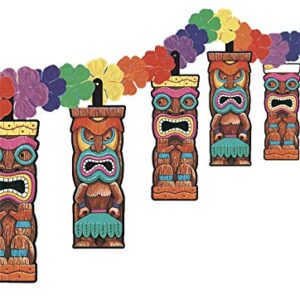 Amscan Tiki Flower Lei Garland Decoration, 7 1/2', Multicolor