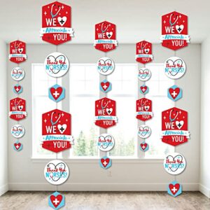 Big Dot of Happiness Thank You Nurses - Nurse Appreciation Week DIY Dangler Backdrop - Hanging Vertical Decorations - 30 Pieces