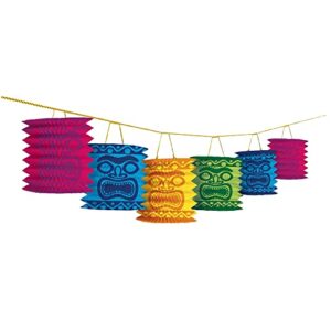 Amscan 221047 Tiki Island Lantern Garland, 12 Ft., Multicolor, 1 Pc