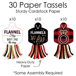 Big Dot of Happiness Flannel Fling Before the Ring - 90 Chain Links and 30 Paper Tassels Decoration Kit - Buffalo Plaid Bachelorette Party Paper Chains Garland - 21 feet