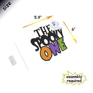 Halloween One Banner High Chair Banner The Spooky One Cake Topper for Spooky Halloween 1st Birthday Decorations