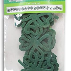 St. Patrick's Day Felt Shamrock Garland - 5 Feet Long