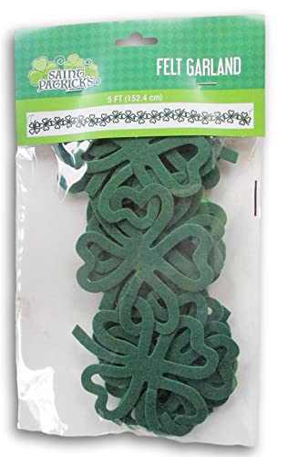 St. Patrick's Day Felt Shamrock Garland - 5 Feet Long