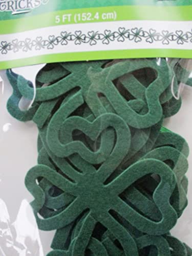 St. Patrick's Day Felt Shamrock Garland - 5 Feet Long