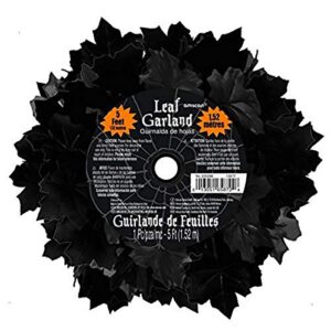 Maple Leaf Garland Halloween Decoration - 5" | Black | 1 pc