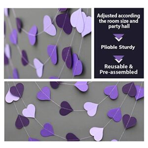 Boston Creative company LLC Wedding Heart Garland Paper Garland (Purple)