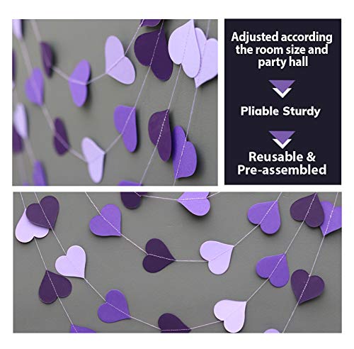 Boston Creative company LLC Wedding Heart Garland Paper Garland (Purple)