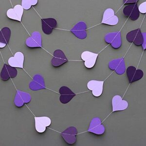 Boston Creative company LLC Wedding Heart Garland Paper Garland (Purple)