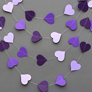 Boston Creative company LLC Wedding Heart Garland Paper Garland (Purple)