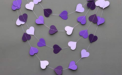 Boston Creative company LLC Wedding Heart Garland Paper Garland (Purple)