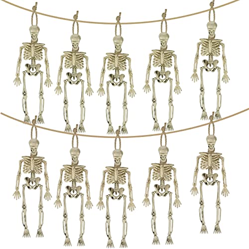 9 Feet Halloween Skeleton Garland Halloween Hanging Skeleton Halloween Skeleton Decorations Small Plastic Skeleton Miniatures Horrible Halloween Skull Realistic Human Bones Haunted House Accessories