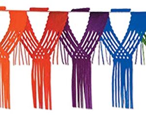 Beistle Drop Fringe Garland, 20" x 12', Rainbow