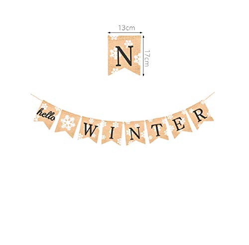 Christmas Banner hello winter Printed Bunting Banner Christmas Tree Garland Holiday Bunting Home Garden Indoor Outdoor Banner Christmas Home Party Decorations