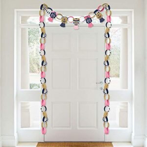 Big Dot of Happiness Last Sail Before the Veil - 90 Chain Links and 30 Paper Tassels Decoration Kit - Nautical Bachelorette and Bridal Shower Paper Chains Garland - 21 feet