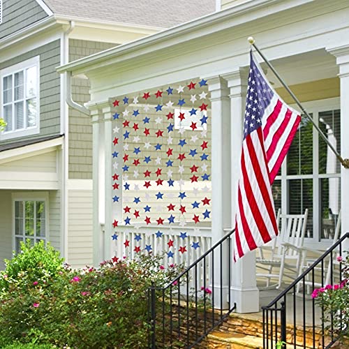 4th of July Decorations, 5 Strands Red White and Blue Star Garland Banner Memorial Day Decorations Patriotic Decorations Party Supplies for Labor Day, Independence Day, Veterans Day Celebration