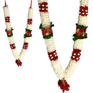 LOVENSPIRE LoveNTouch 1 CT Mala/Varmala/Jaimala/Dulha/Dulhan/Idol Mala/Indian Ribbon and Velvet Rose Garland/Milni Mala/Indian Pakistani Arab Sikh Punjabi (Pattern3)