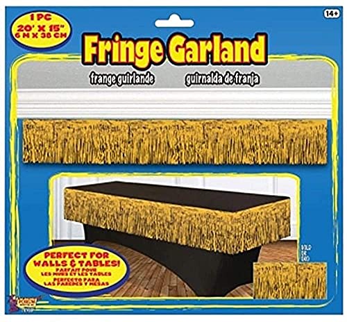 Forum Novelties Party Supplies Tinsel Fringe Garland, 20" x 15", As Shown