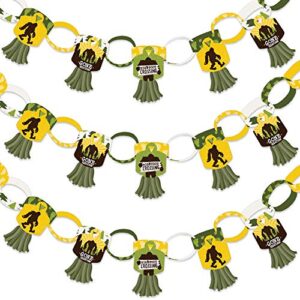 big dot of happiness sasquatch crossing – 90 chain links and 30 paper tassels decoration kit – bigfoot party or birthday party paper chains garland – 21 feet