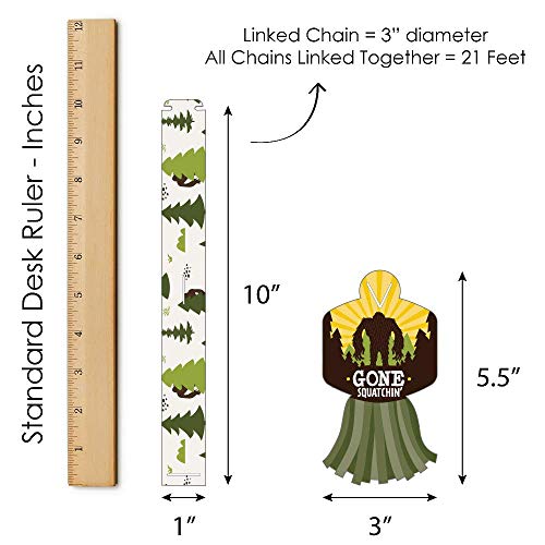 Big Dot of Happiness Sasquatch Crossing - 90 Chain Links and 30 Paper Tassels Decoration Kit - Bigfoot Party or Birthday Party Paper Chains Garland - 21 feet