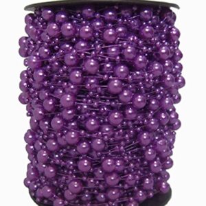 Krismile 200 Feet Roll Fishing Line Artificial Pearls Beads Chain Garland Flowers Wedding Party Decoration Products Supply (Purple)