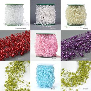 Krismile 200 Feet Roll Fishing Line Artificial Pearls Beads Chain Garland Flowers Wedding Party Decoration Products Supply (Purple)