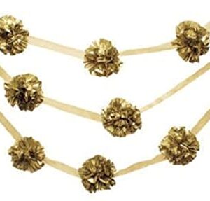 Glitz Pom Pom Garland Hanging Decoration, Gold