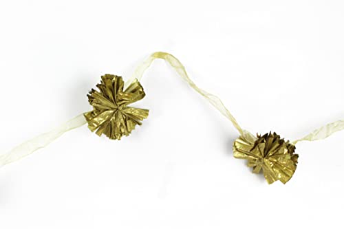 Glitz Pom Pom Garland Hanging Decoration, Gold