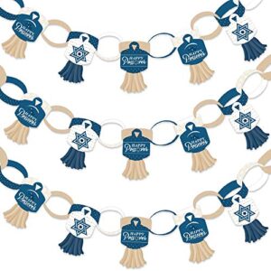 big dot of happiness happy passover – 90 chain links and 30 paper tassels decoration kit – pesach jewish holiday party paper chains garland – 21 feet