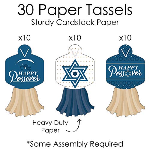 Big Dot of Happiness Happy Passover - 90 Chain Links and 30 Paper Tassels Decoration Kit - Pesach Jewish Holiday Party Paper Chains Garland - 21 feet