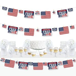 Big Dot of Happiness Happy Veterans Day - Patriotic DIY Decorations - Clothespin Garland Banner - 44 Pieces