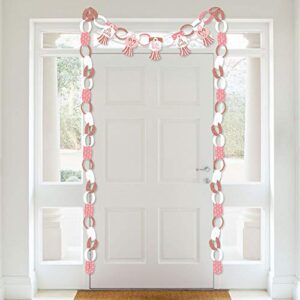 Big Dot of Happiness It’s Twin Girls - 90 Chain Links and 30 Paper Tassels Decoration Kit - Pink and Rose Gold Twins Baby Shower Paper Chains Garland - 21 feet