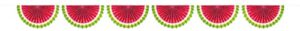 amscan watermelon paper fan bunting garland, 80″, multicolor, 1 pc